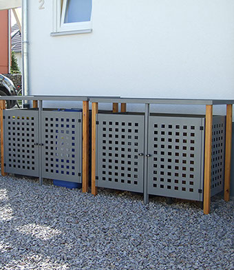 Selbst hergestellte Muelltonnenverkleidung