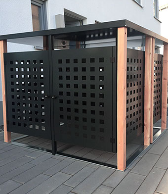 Selbst hergestellte Muelltonnenverkleidung