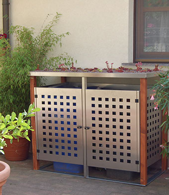 Selbst hergestellte Muelltonnenverkleidung